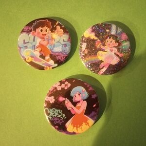 Colorful Anime Button Pins